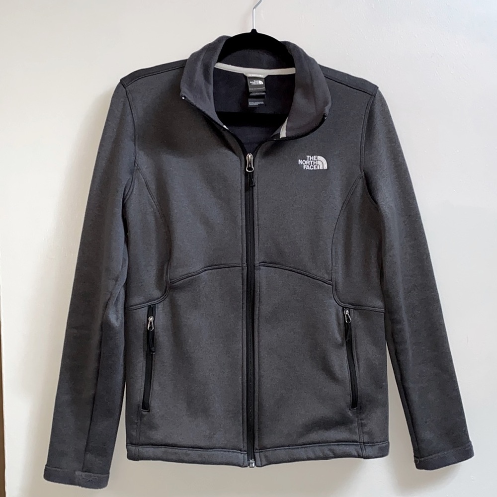 Women Northface lined zip-up, Charcoal Grey